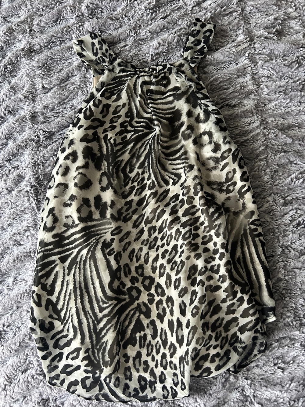 Altar'd State Beige and Black Animal Print Sleeveless Top